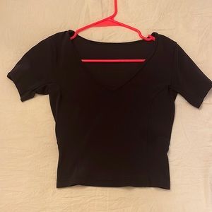 lululemon womens cropped v neck workout align t shirt